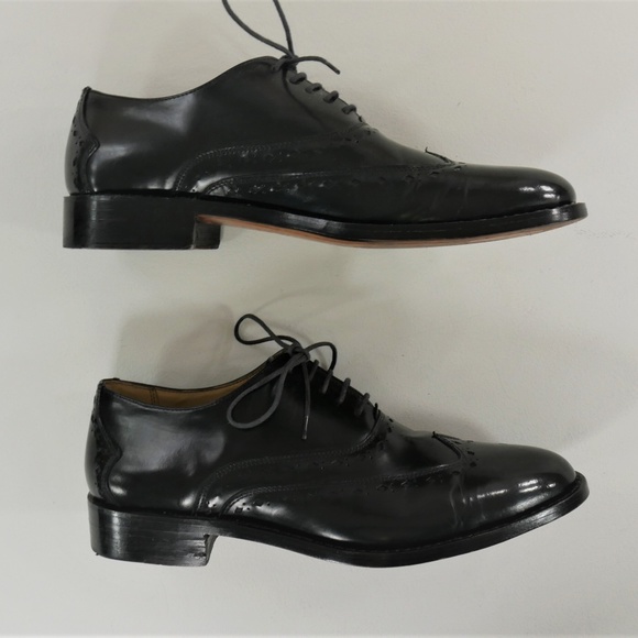 Lethato Black Oxford Wingtip  Leather Dress Shoes